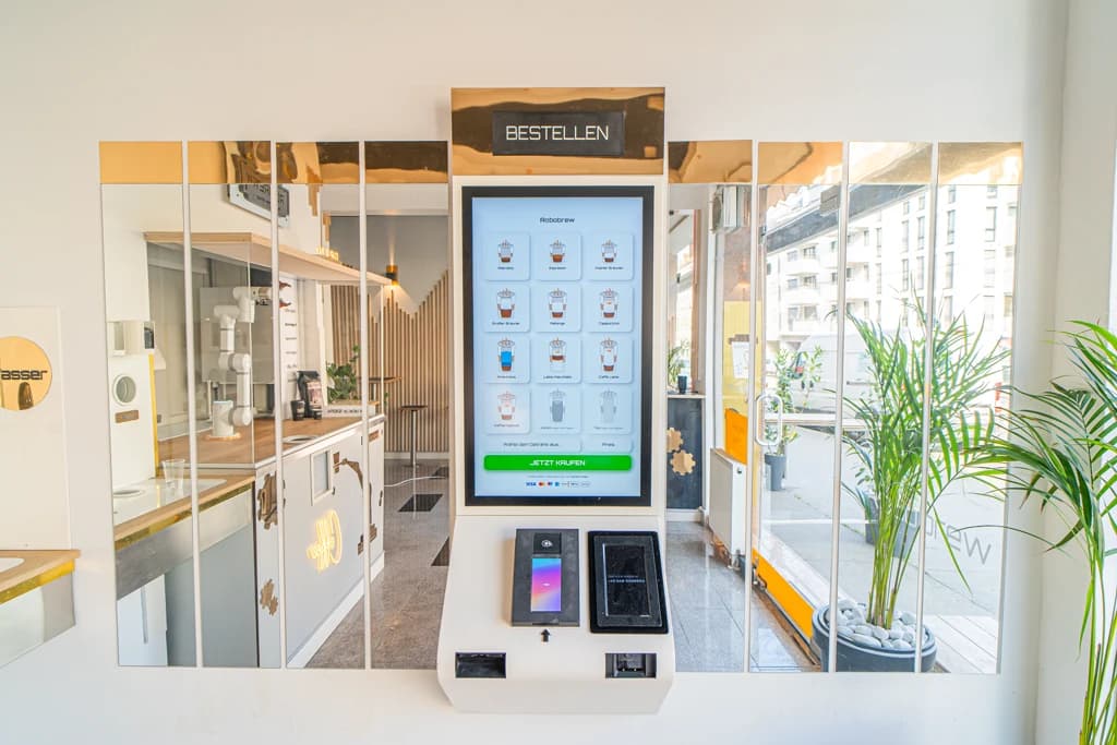Self-service touchscreen ordering kiosk